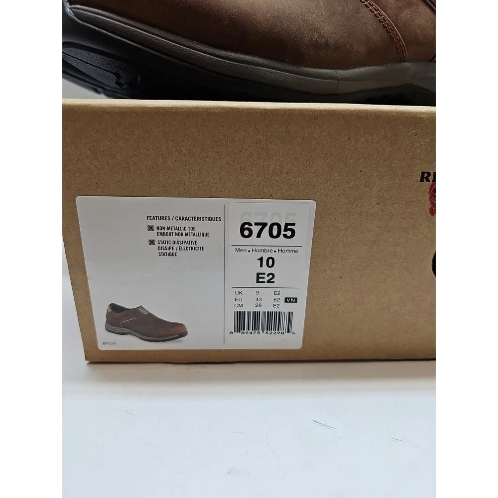 Red Wing Shoes 6705 Mens 10 E2 Brown Leather Safety Toe Slip On Work Shoes SD SR
